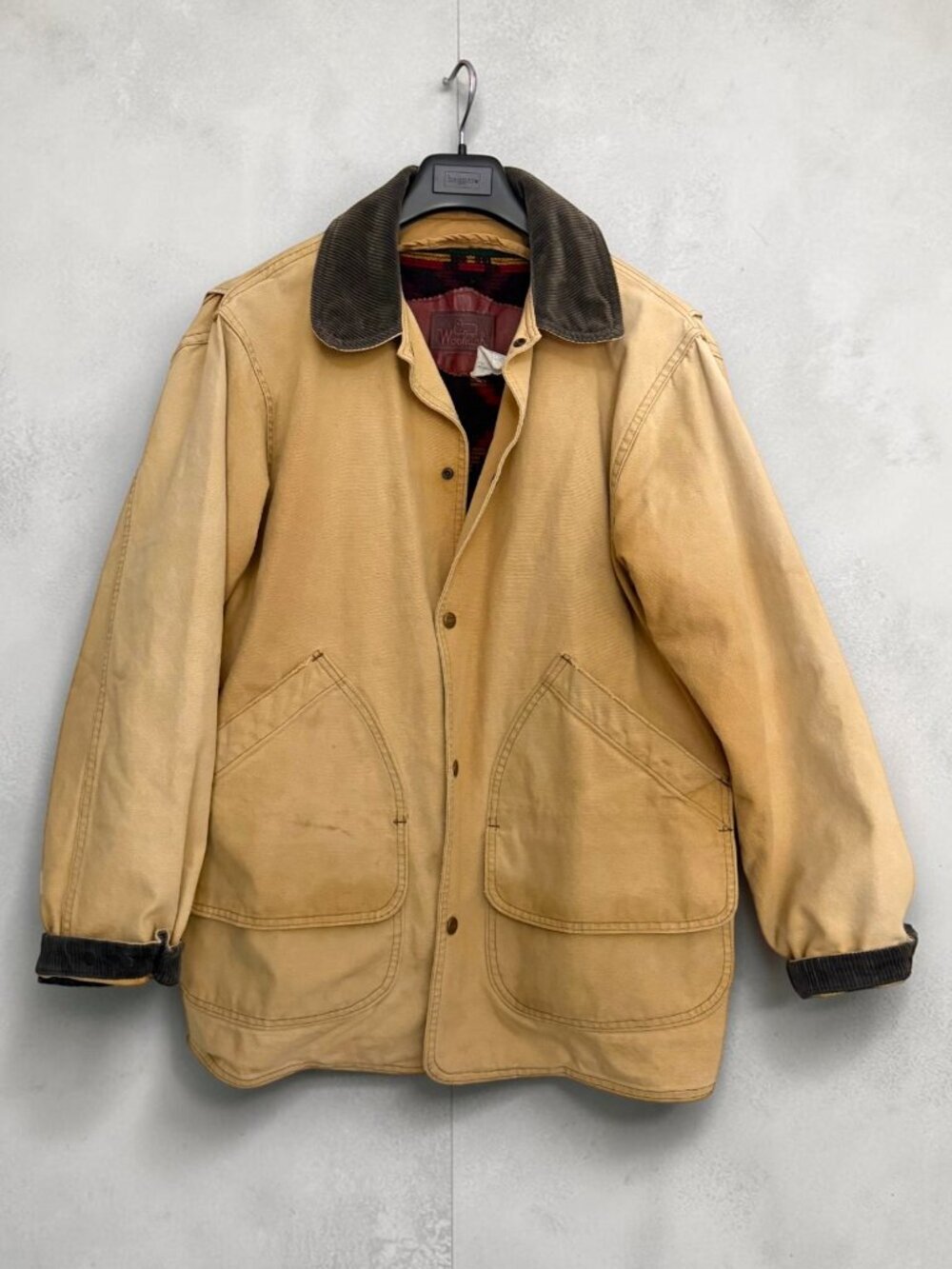 Vintage Woolrich Blanket Lined Barn Jacket Southwestern Wool USA Mens M